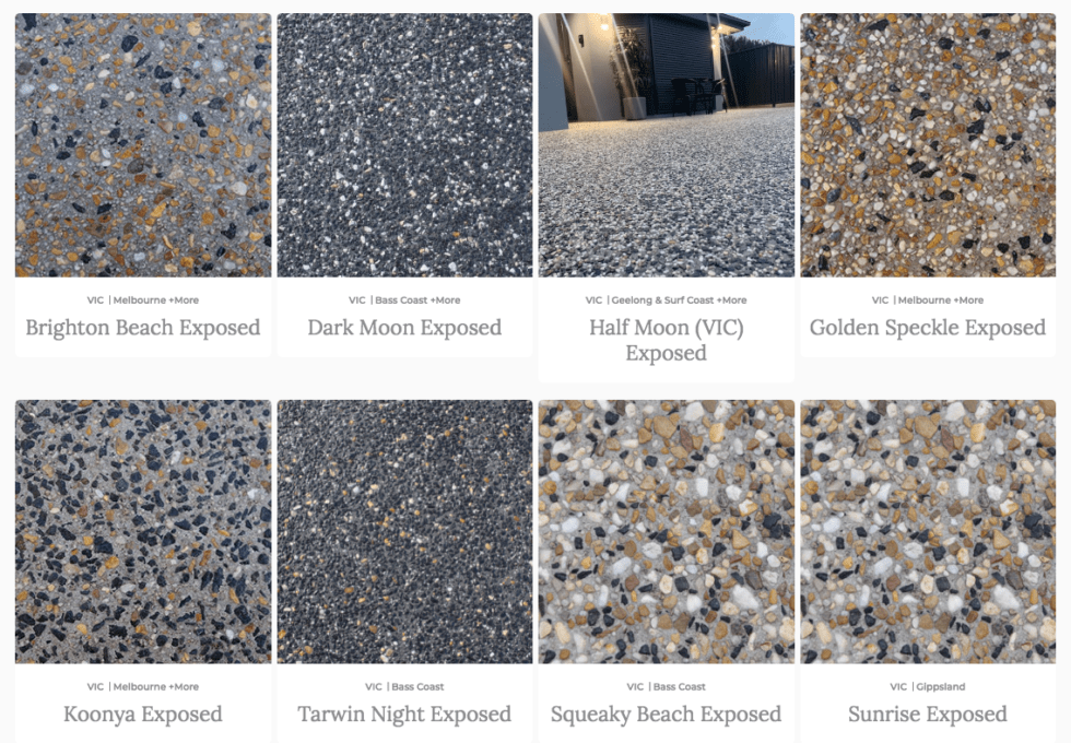 Exposed Aggregate Concrete Colours - JAK Concrete & Excavation